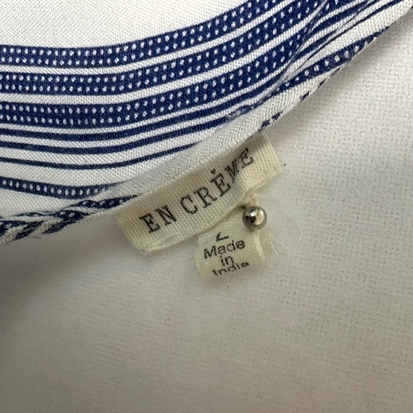 En Creme MOONFLOWER BLOUSE (NAVY) - L / NAVY/WHITE PRINT - Picture 13 of 15